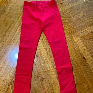 Girl’s red Pima cotton leggings by Hanna Andersson